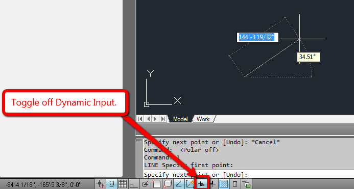 Tắt Dynamic Input đối với AutoCAD phiên bản cũ