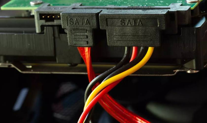 Bước 3: Cắm cáp SATA, dây nguồn vào ổ cứng