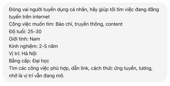 Mẫu prompt sau khi đã đủ yêu cầu.