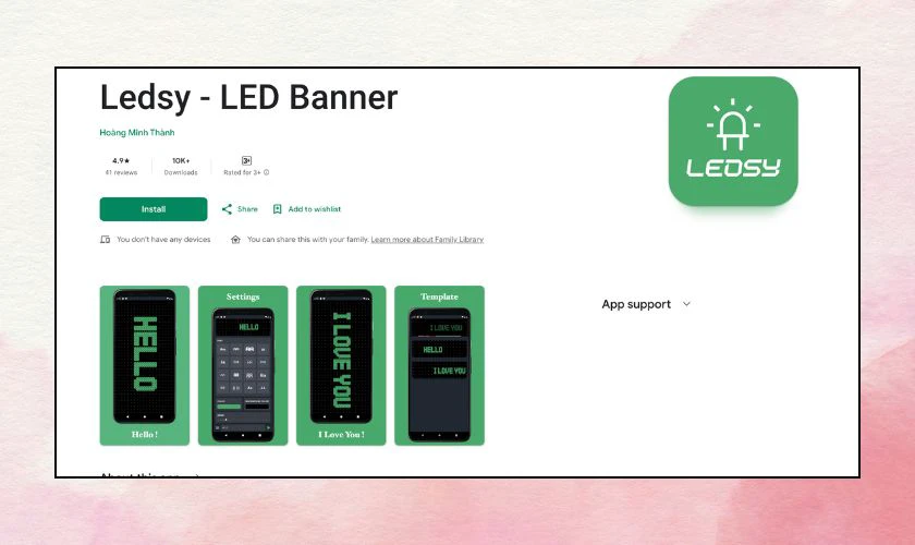 Ledsy app chạy chữ trên điện thoại