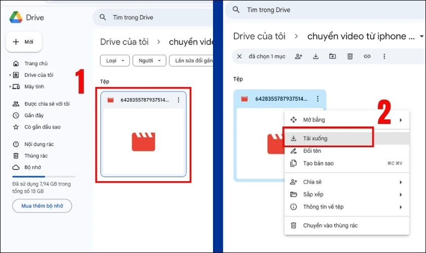 Chia sẻ video từ iPhone qua máy tính bằng Google Drive